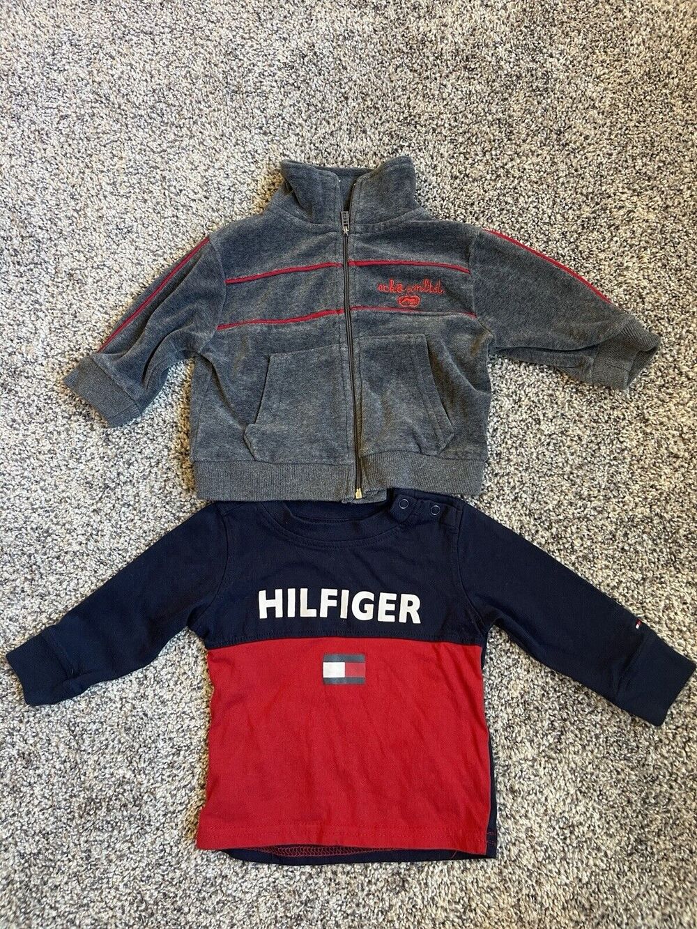 Tommy Hilfiger & Ecko Unlt Boy's Size 6-9 Months Jacket & Shirt Lot Fleece